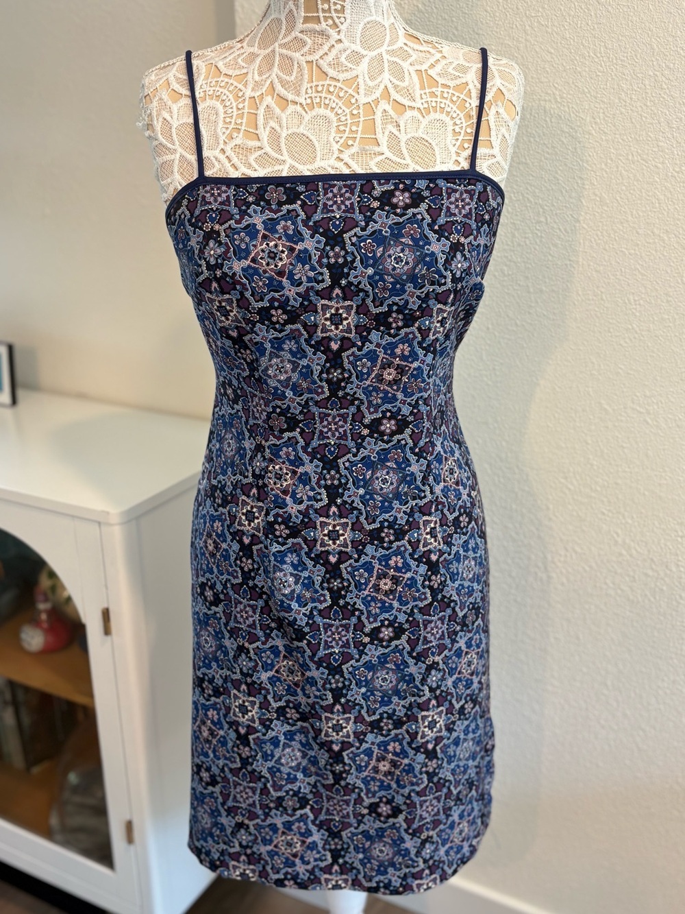 Vintage Y2K Boho Print Spaghetti Strap Dress- size 9/10